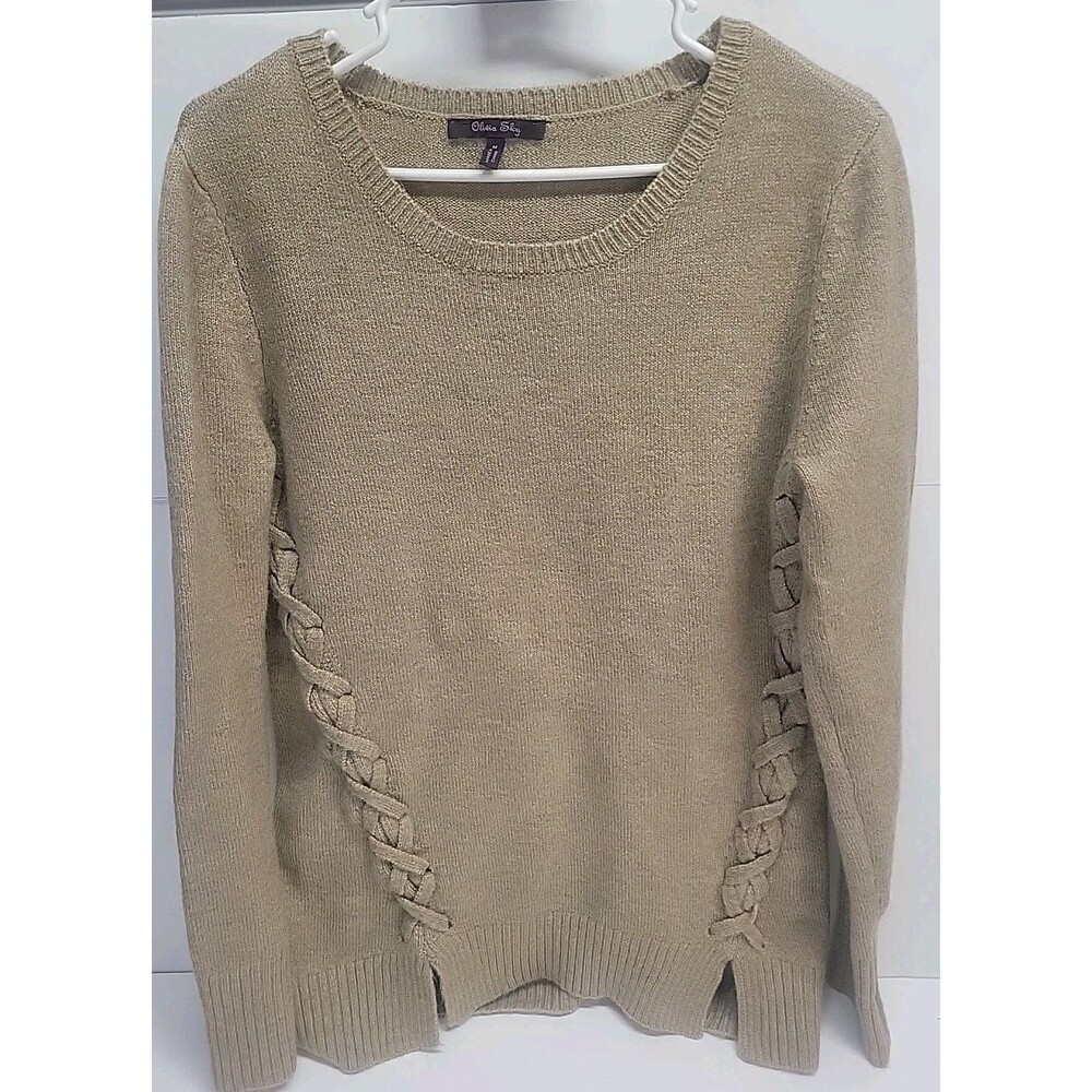 Olivia Sky Brown Soft‎ Knitted Sweater Sz M